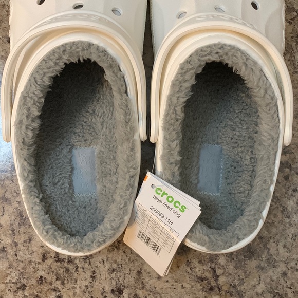 White Fur-Lined Crocs - Picture 9 of 10